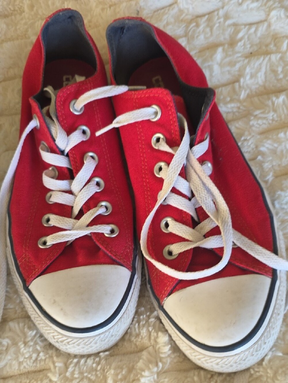 3 Converse All Star Canvas Low Top Sneakers in Red, Teal, and Yellow - Picture 4 of 4